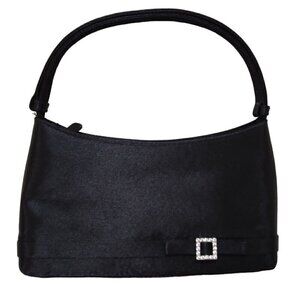 Claire’s | Black Evening Formal Bag Zip Top Rhinestone Accent